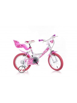 BICI 12 LITTLE HEART BIANCO FUXIA CUORI