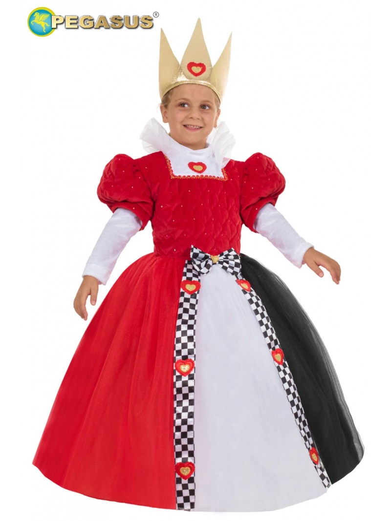 COSTUME REGINA DI CUORI 5-6ANNI C23