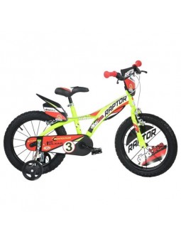 BICI 16 DINO RAPTOR GIALLO FLUO