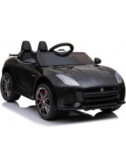 EL-AUTO JAGUAR F-TYPE NERO 12V RDC, LUCI, SUONI, PORTE APRIBILI, INGRESSO USB-MP3-MICROSD, MONITOR MP4, SEDILI PELLE