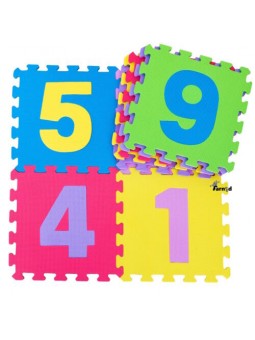 P.I-TAPPETO PUZZLE NUMERI 10PZ 29,5X29,5X0,8