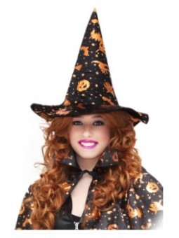 CARN.:HALLOWEEN CAPPELLO STREGA NERO ORO