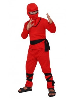 COSTUME NINJA ROSSO 5-6ANNI...