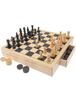 G.S-DAMA SCACCHI TRIA LEGNO...