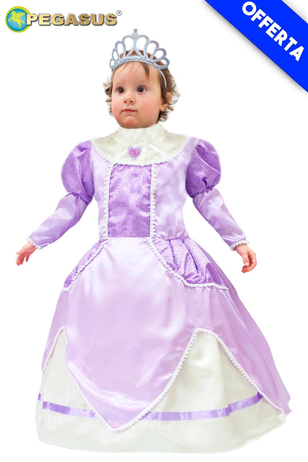 COSTUME PRINCIPESSA LILLA 13-18MESI C19 PEGASUS COSTUME DI CARNEVALE
